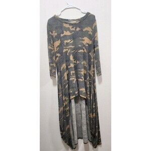 Myesper Apparel Designer  Oversize High/Low Sweater Tunic  Top  Camo  Sz XXL